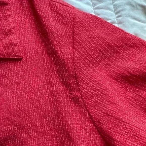 Coldwater creek women's red crepe shirt and skirt set small lightly checkered - Picture 8 of 8